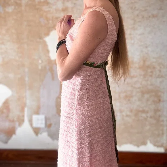 RARE Vintage Pink Chiffon Party Dress S/M  - Pristine Condition Easter - Picture 6 of 11